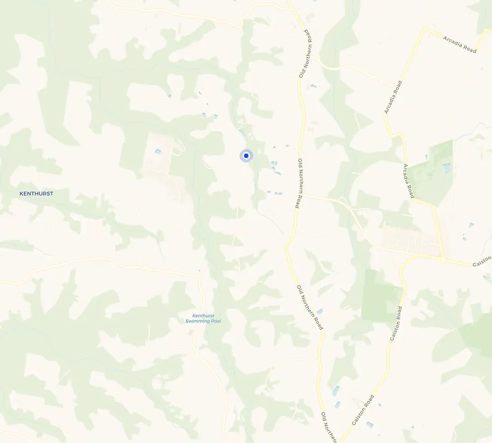 Map of the Middle Dural service area and the surrounding Hills District, showing Middle Dural and the nearby streets we cover.