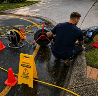Repairing a burst drain pipe at a Middle Dural home